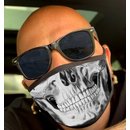 Nasen-Mund-Maske schwarz Motiv Skull