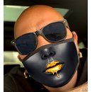 Nasen-Mund-Maske schwarz Motiv Goldmund