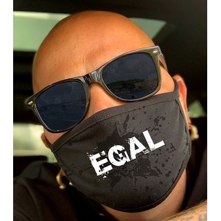 Nasen-Mund-Maske schwarz Motiv EGAL
