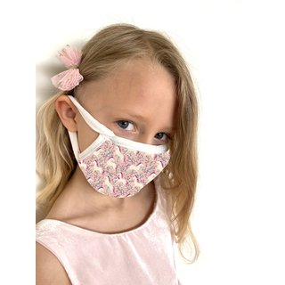 Nasen-Mund-Maske Kids Einhorn mit Flitertasche