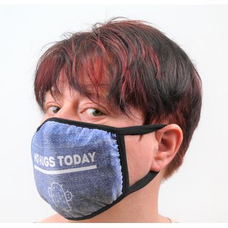 Nasen-Mund-Maske Men No Hugs Today mit Filtertasche