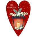 Herzkarte unser Finne Frohe Weihnachten rot