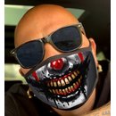 Nasen-Mund-Maske schwarz Motiv Horror Clown