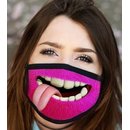 Nasen-Mund-Maske Motiv Monster pink
