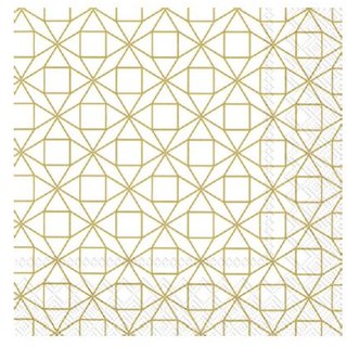 L Serviette Square Pattern gold