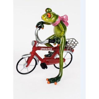 Frosch auf Fahrrad rot