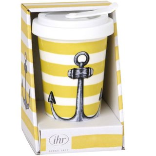 Coffee To Go Becher Sailors Anchor yellow