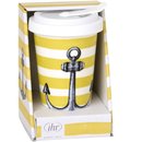 Coffee To Go Becher Sailors Anchor yellow