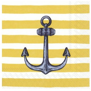 C Serviette Sailor`s Anchor yellow