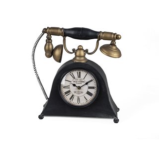 Metall Telefon 26x24cm mit Uhr