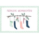 Mini Karte Socken Fröhliche Weihnachten