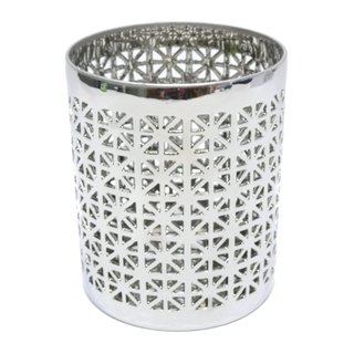 Porzellan Teelichthalter Star-Cut 16cm silber