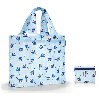 Mini maxi Beachbag leaves blue